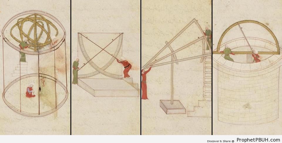 16th Century Illustration of Ottoman Observatory - Drawings 
