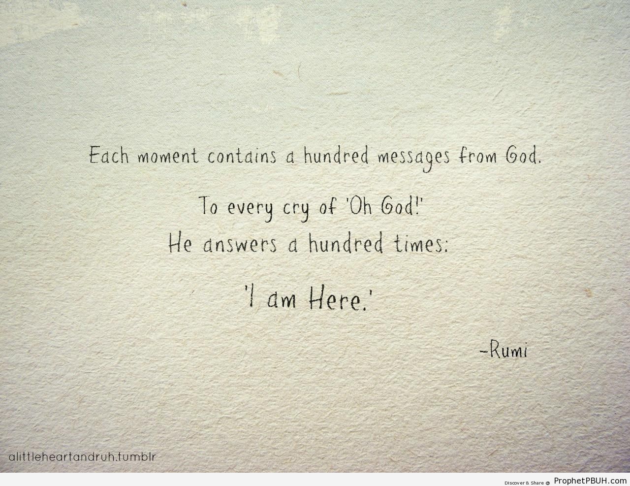 A Hundred Messages From God (Rumi Quote) - Islamic Quotes 