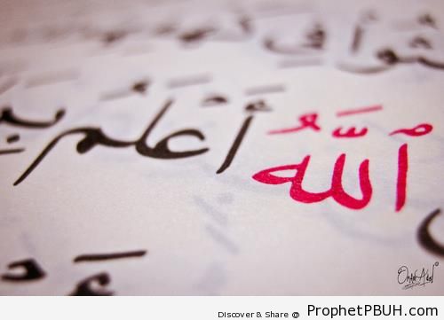 Allah Knows Best Calligraphy - Mushaf Photos (Books of Quran)