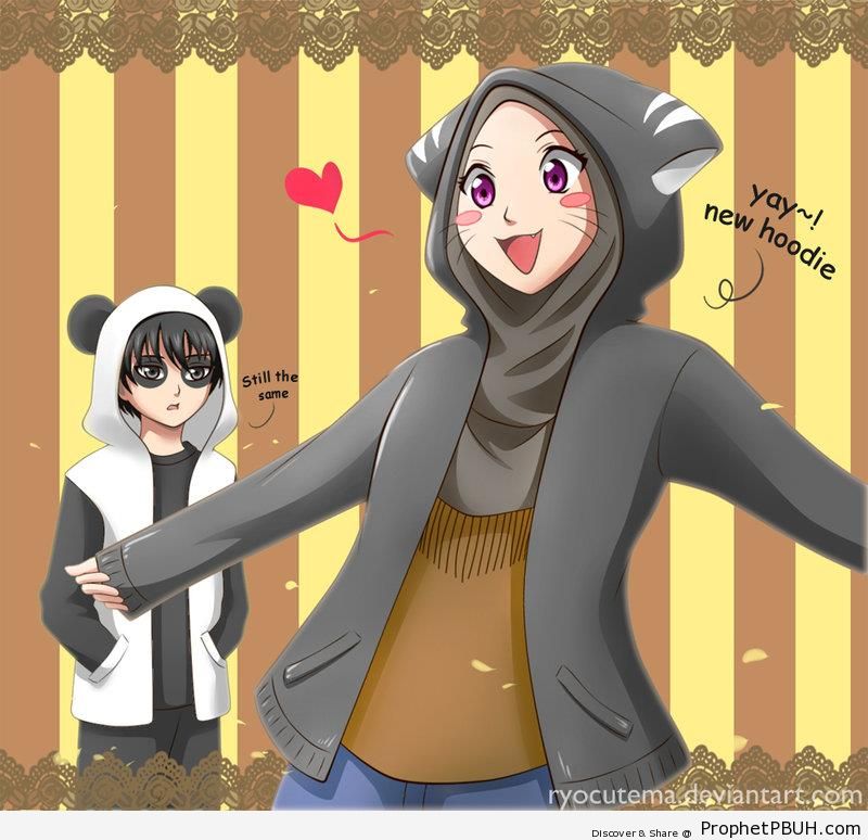 anime cat girl with cat mouth drawings prophet pbuh peace be
