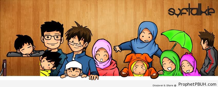 Anime Muslim Family - Drawings