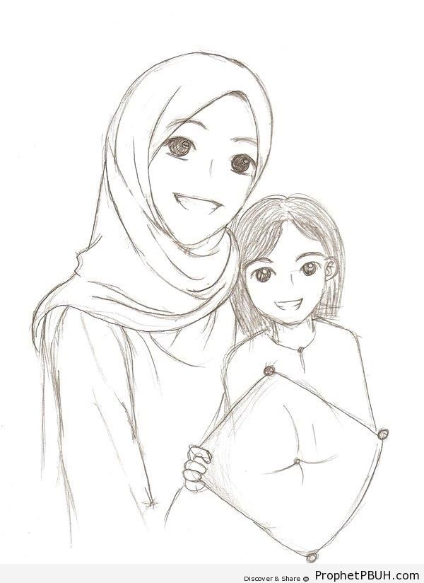 Aunt and Niece - Drawings