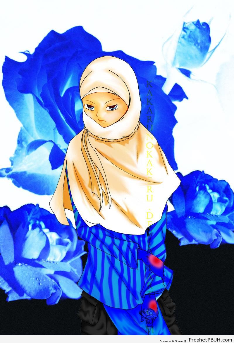 Blue Roses & Muslimah - Drawings 