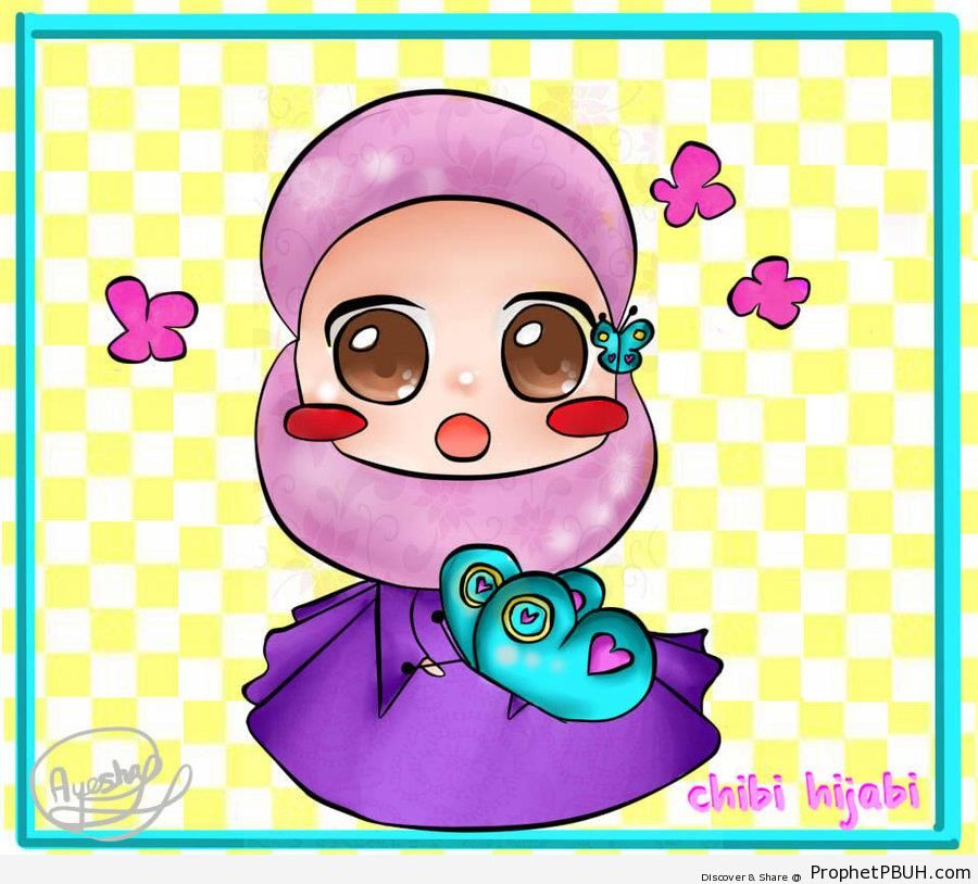 Chibi Muslim Girl - Chibi Drawings (Cute Muslim Characters) -003
