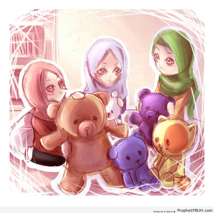 Circle of Friends and Teddy Bears - Drawings 