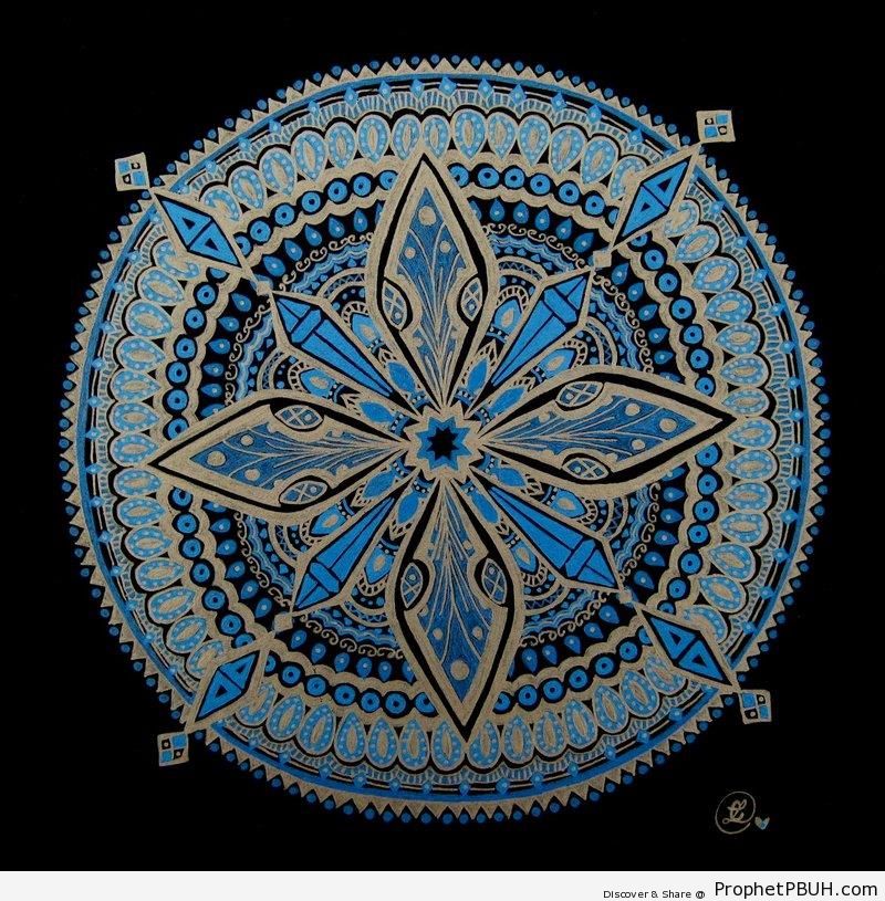 Circular Arabesque Design - Zakhrafah-Arabesque (Islamic Artistic Decoration) 