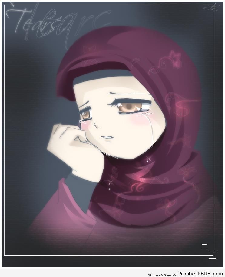 Crying Muslimah - Drawings 