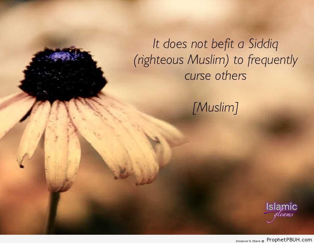 Cursing (Sahih Muslim Hadith) - Hadith -Picture