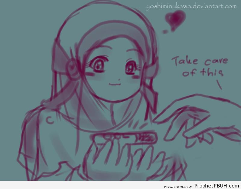 Cute Hijabi Girl - Drawings 