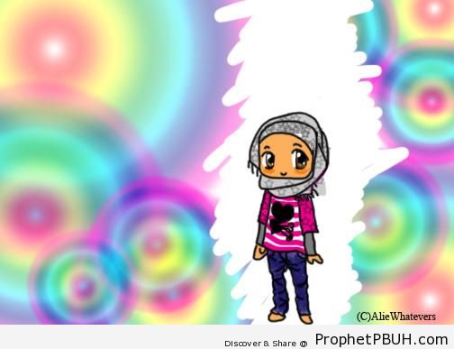 Cute Little Girl in Hijab - Chibi Drawings (Cute Muslim Characters)