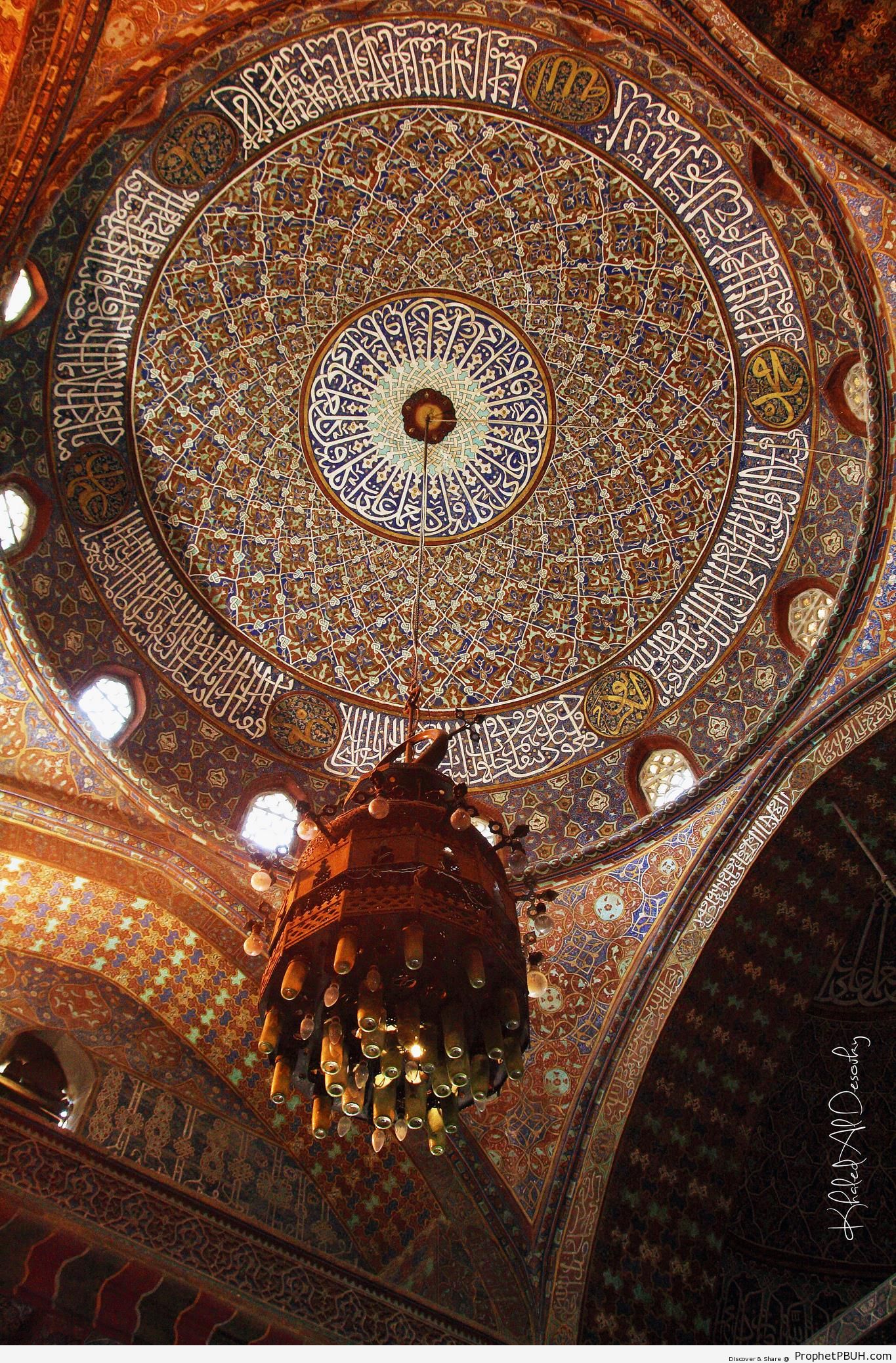 Dome Interior at Suleiman Pasha Mosque in Cairo, Egypt - Islamic Architectural Calligraphy 