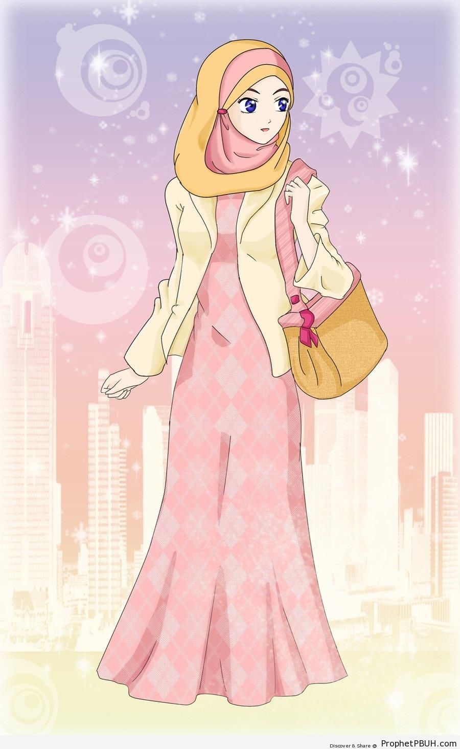 Elegant Hijabi Muslimah - Drawings 