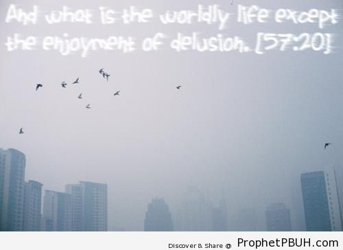 Enjoyment of Delusion (Surat al-Hadid; Quran 57-20) - Islamic Quotes About Dunya (Worldly Life)