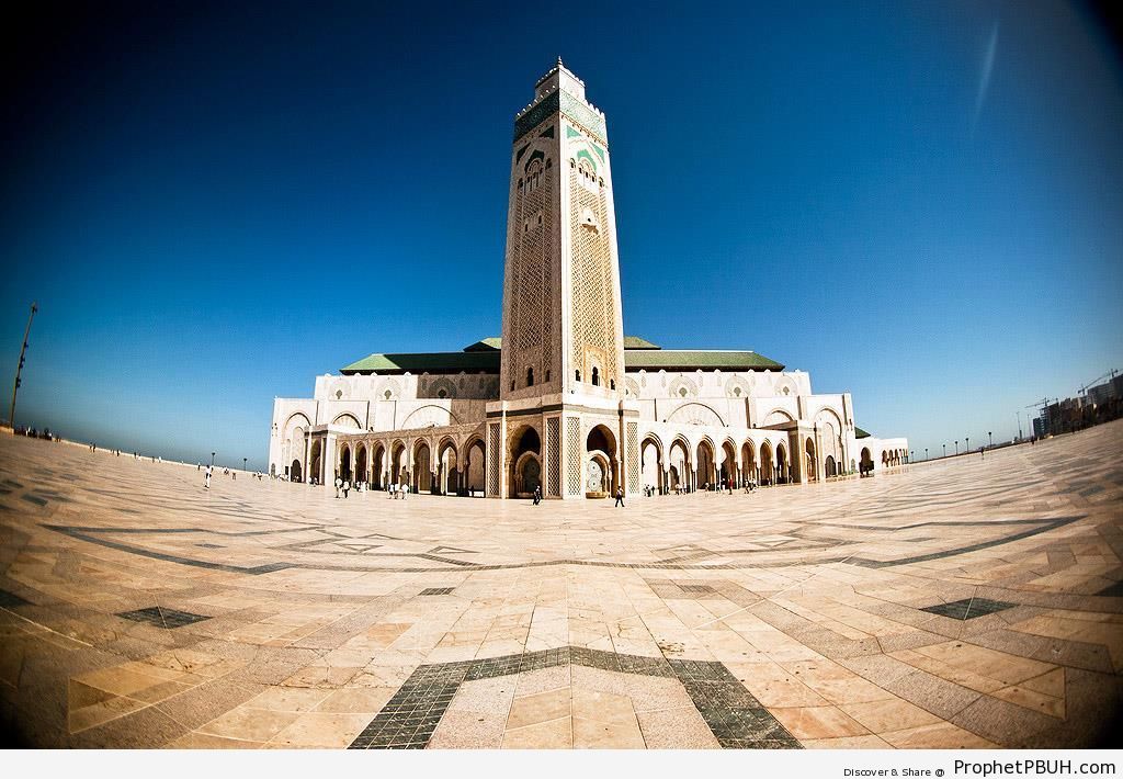Fish-Eye View of Hassan II Mosque (Casablanca, Morocco) - Casablanca, Morocco -Picture