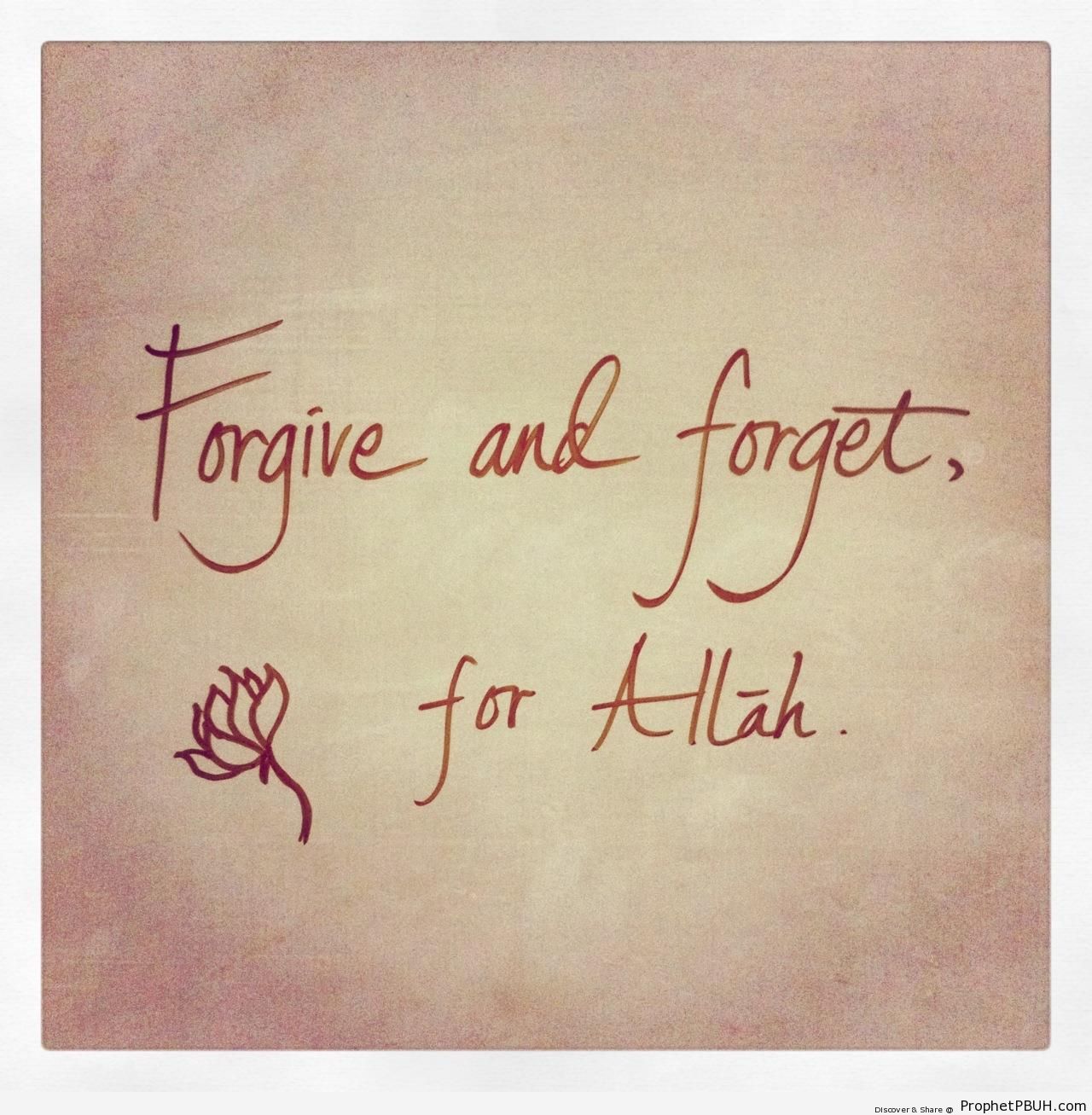 For Allah - Islamic Quotes About Forgiving People's Wrongs 