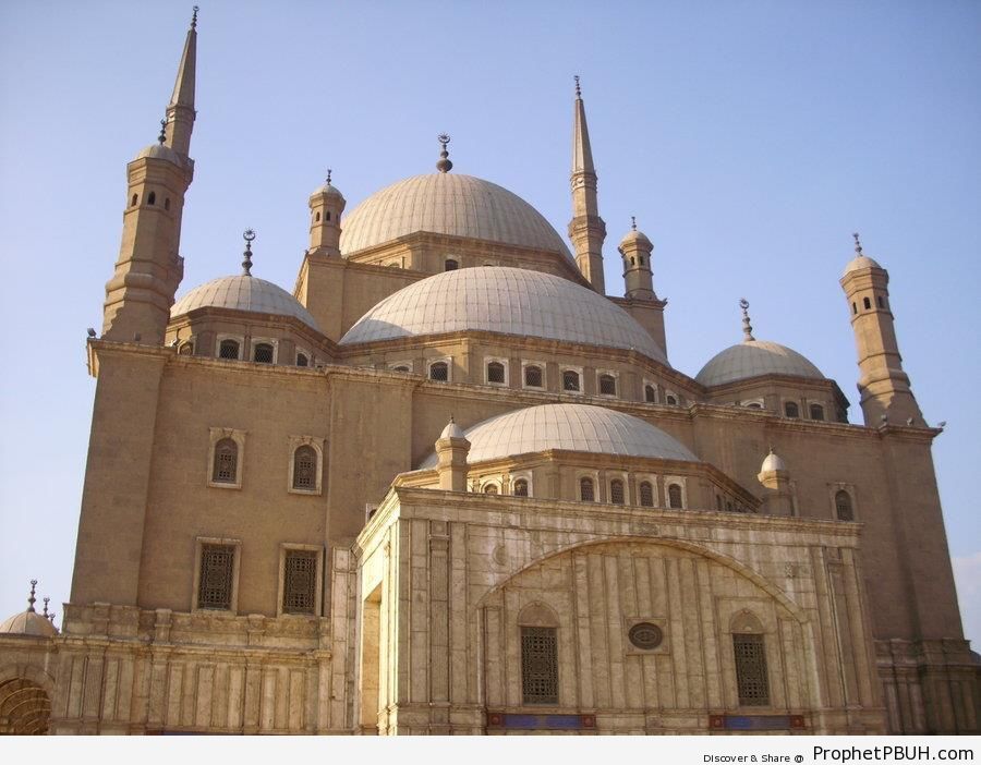 Front View of Cairo-s Alabaster Mosque from the Left - Cairo, Egypt -Picture