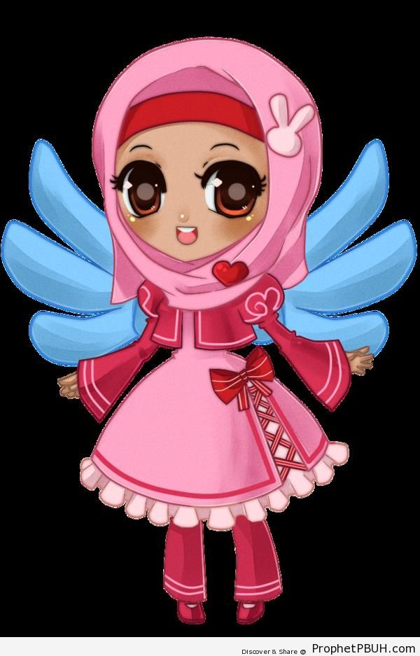 Girl in Hijab (Manga Drawing) - Chibi Drawings (Cute Muslim Characters)