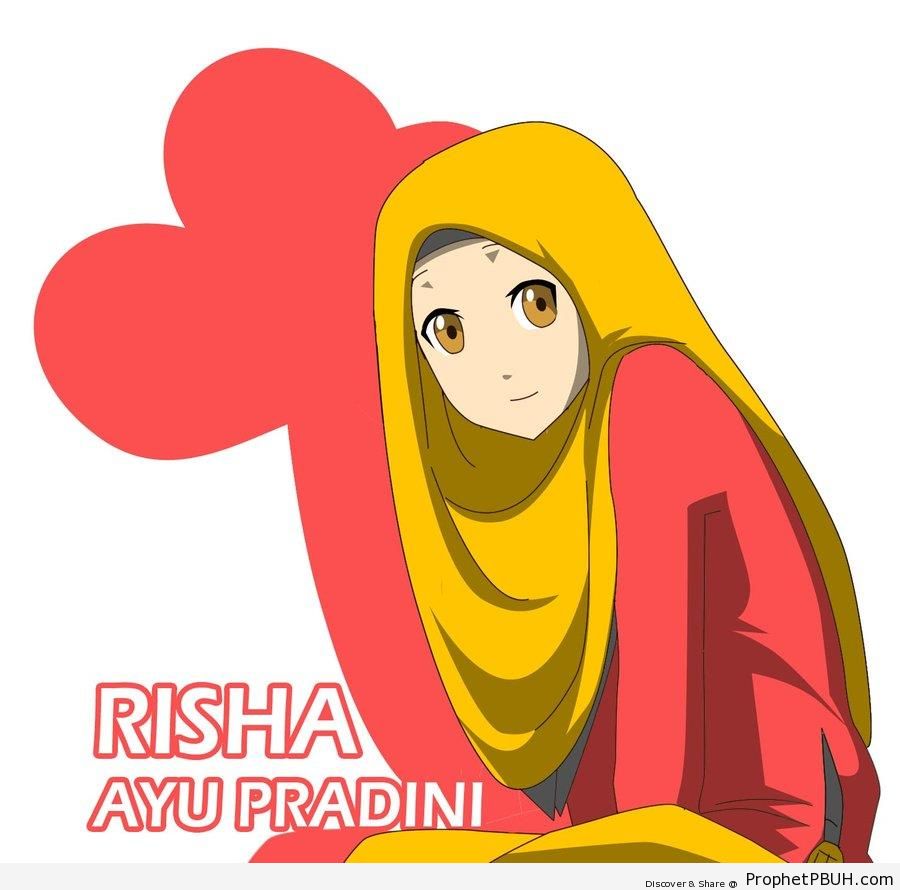 Golden Eyes in Yellow Hijab - Drawings 