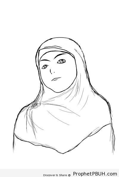 Hijab Line Art - Drawings