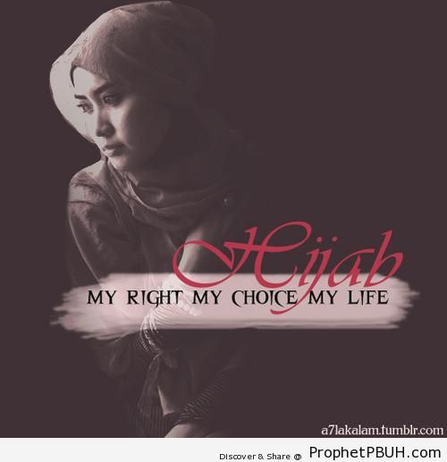 Hijab My Right (Hijab Poster) - Islamic Quotes About Hijab