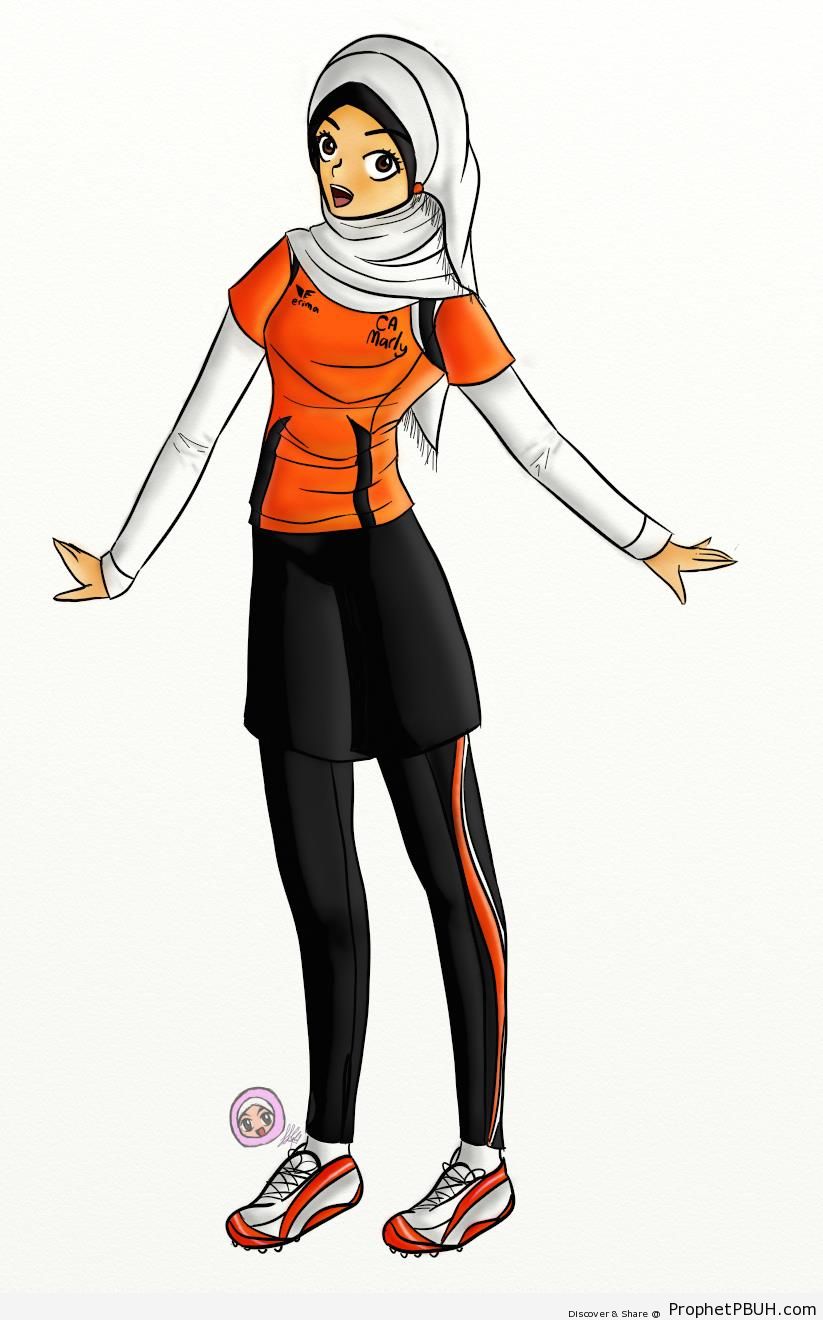 Hijabi Athlete - Drawings 