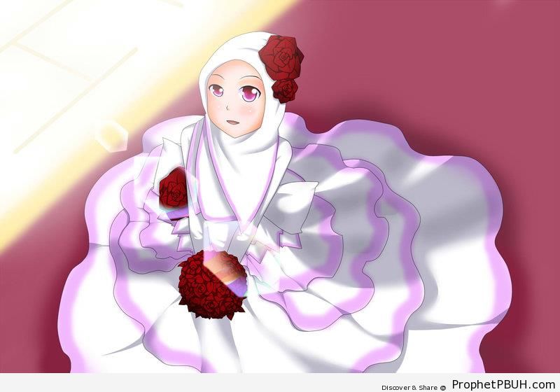 Hijabi Bride (Anime Drawing) - Drawings 