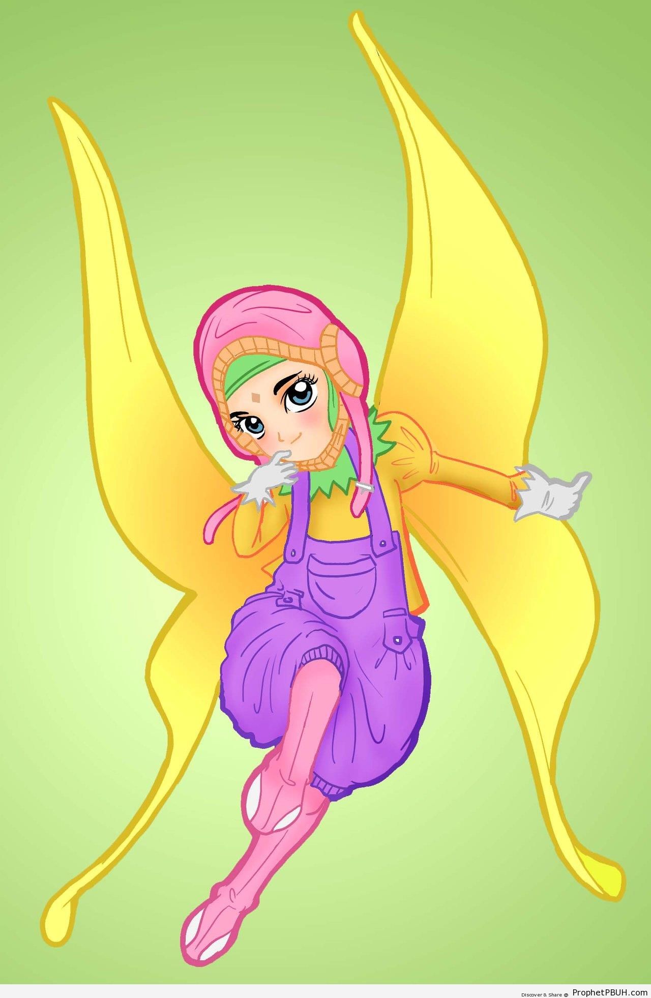 Hijabi Butterfly - Drawings 