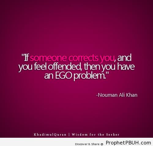 If Someone Corrects You - Nouman Ali Khan Quotes