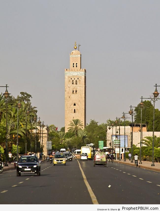 Koutibia Minaret From the Streets of Marrakech - Islamic Architecture