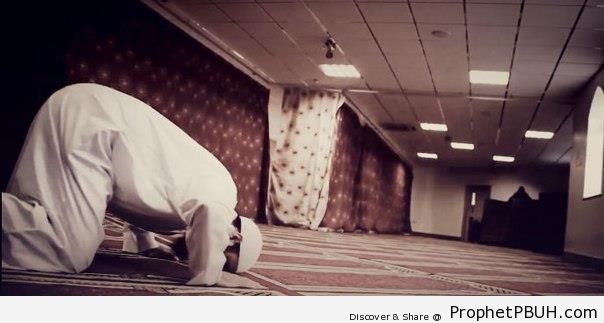 Man in Sujood at Mosque Prayer Hall - Islamic Architecture