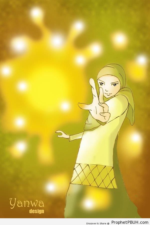 Manga Muslim Woman - Drawings