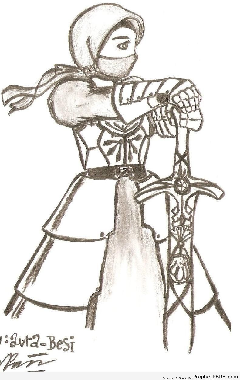 Manga Swordswoman - Drawings 