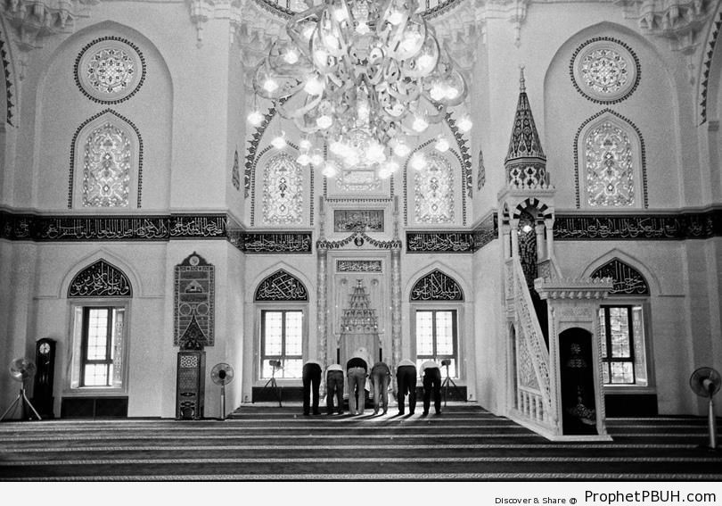 Men Praying at the Tokyo Camii (Mosque of Tokyo) in Shibuya, Tokyo, Japan - Islamic Architecture -Picture