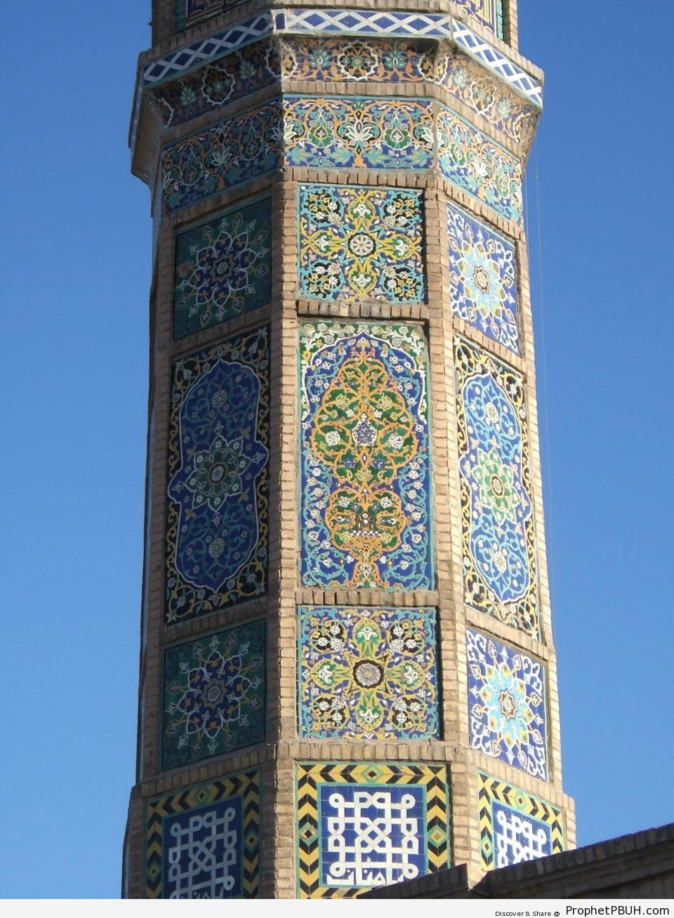 Minaret Decorated with Islamic Tiles at the Herat Friday Mosque, Afghanistan - Afghanistan Islamic Architecture -Picture