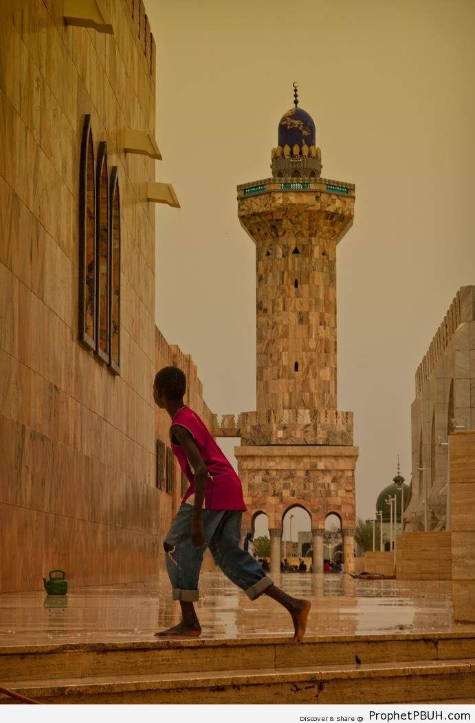 Minaret of The Grand Mosque of Touba in Touba, Senegal - Islamic Architecture -Picture