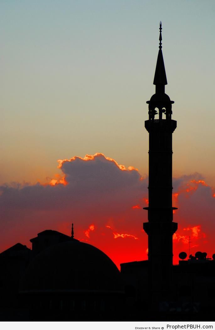 Mosque Silhouette at Twilight - Islamic Architecture -Picture