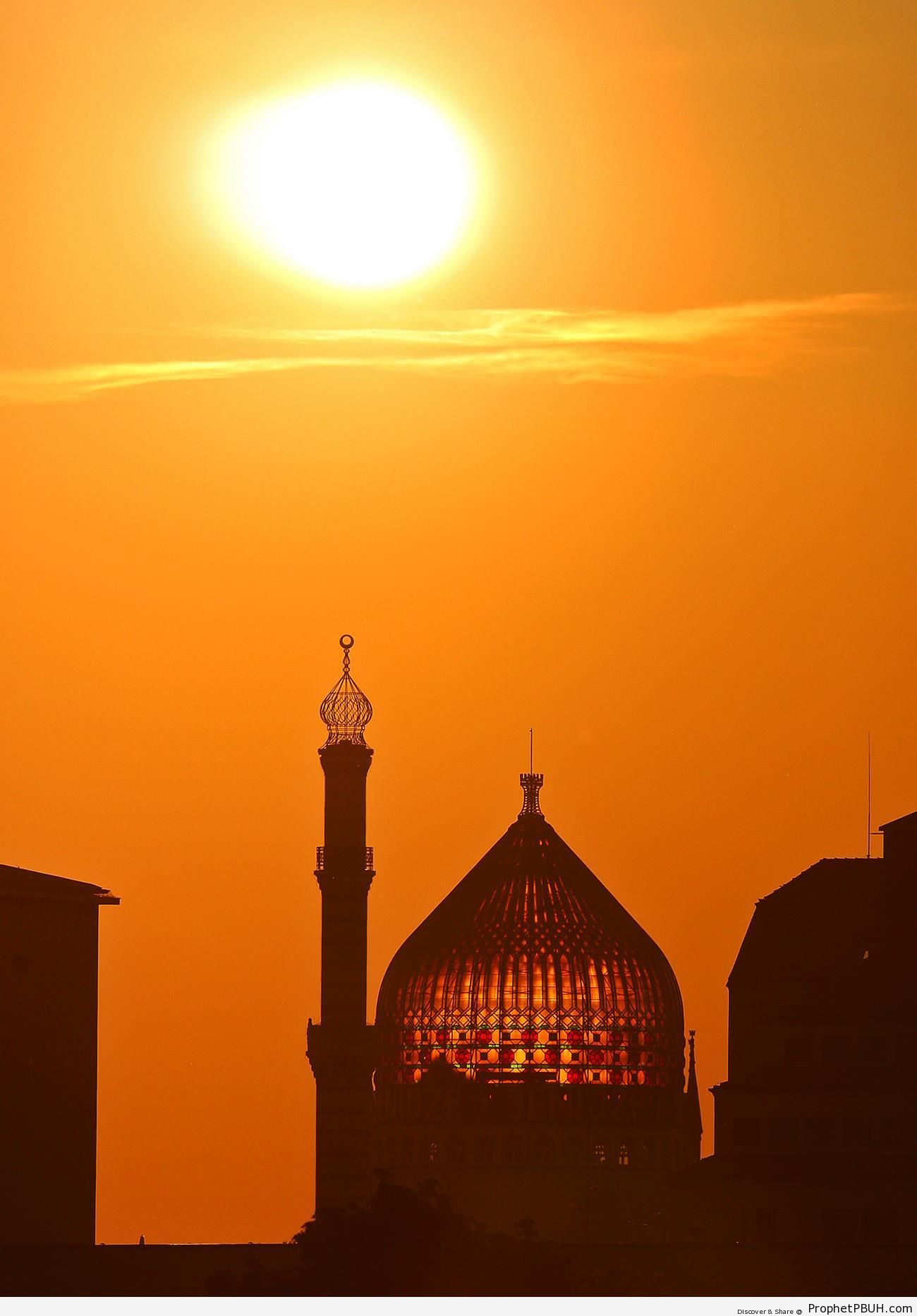 Mosque Silhouette in Dresden, Germany - Dresden, Germany -Picture