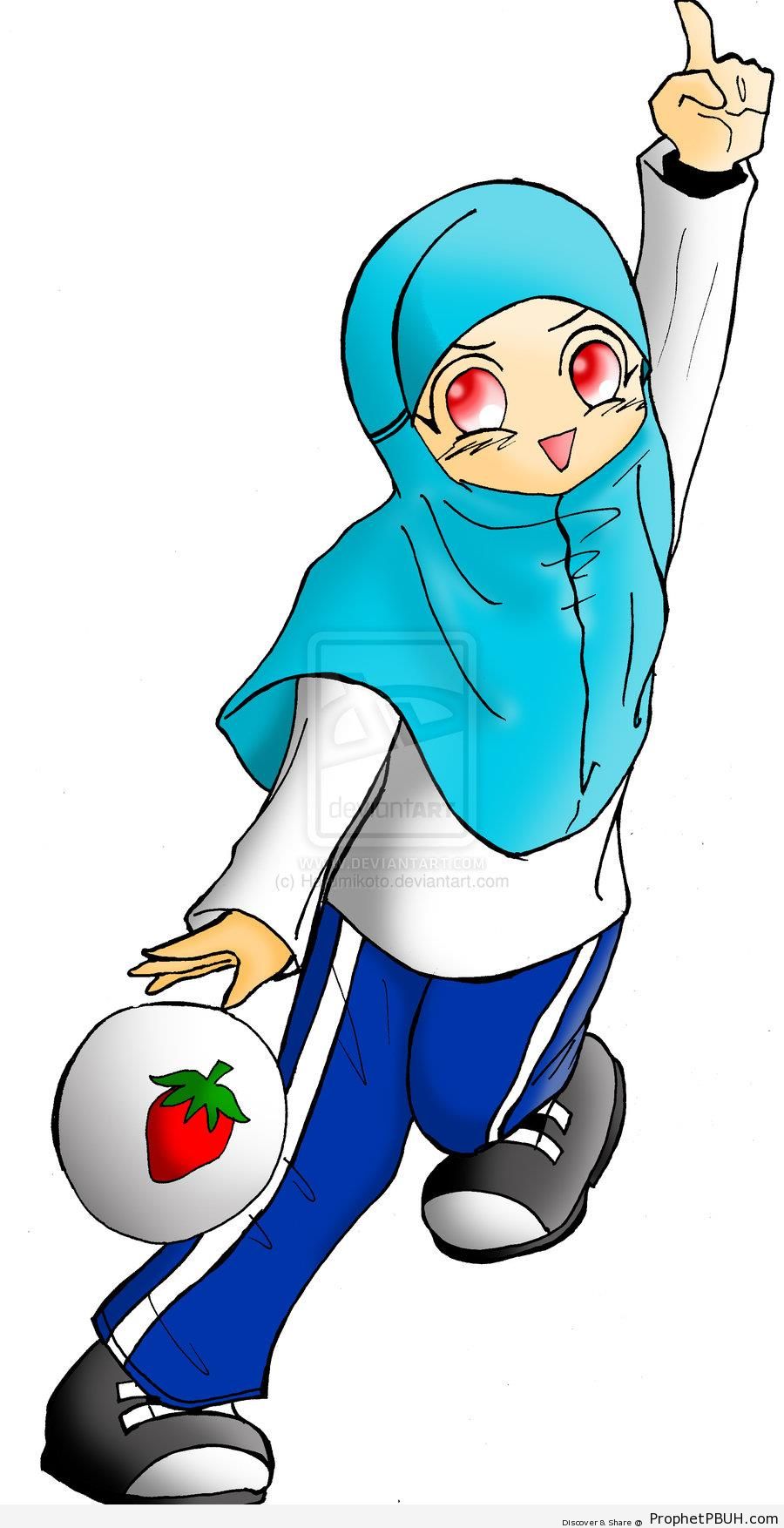 Muslim Girl Athlete - Drawings 