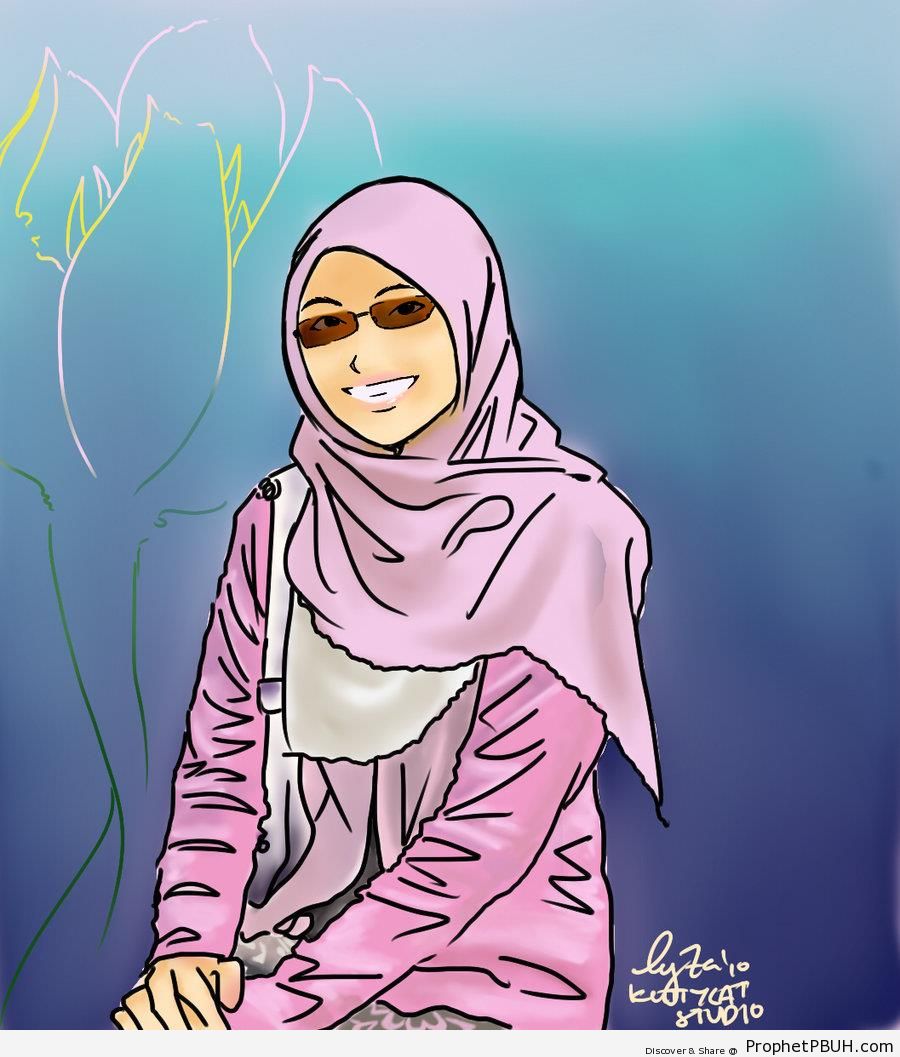 Muslim Woman Portrait - Drawings 
