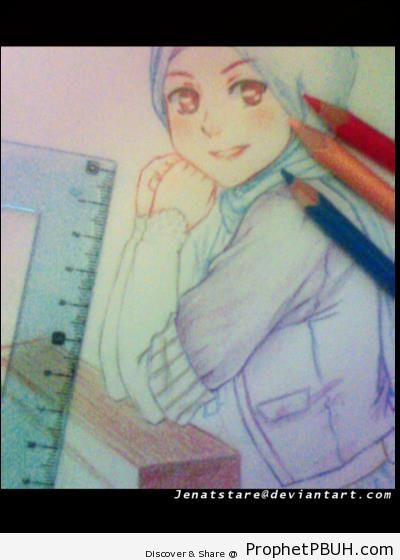 Muslima (Color Pencil Drawing) - Drawings