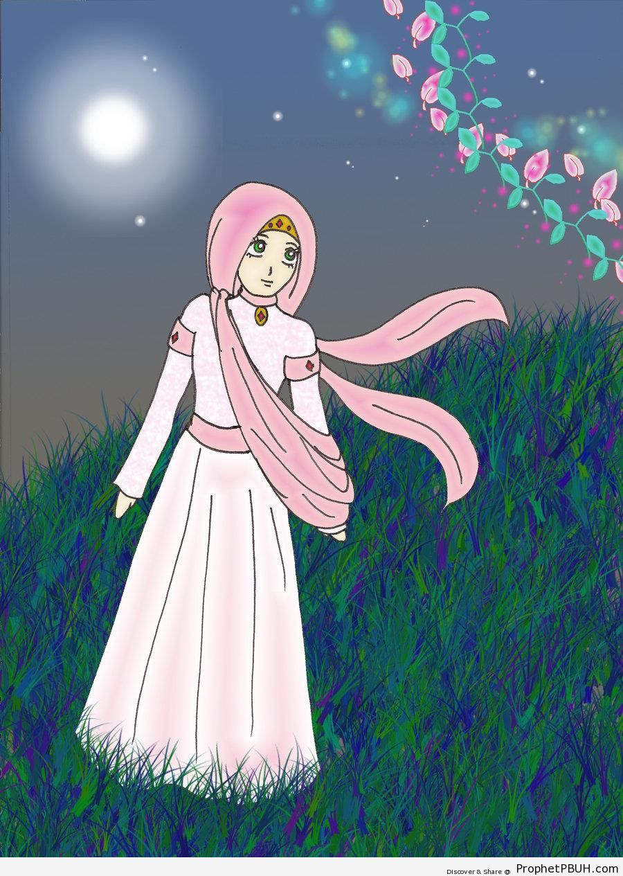 Muslimah Out in the Moonlight - Drawings 