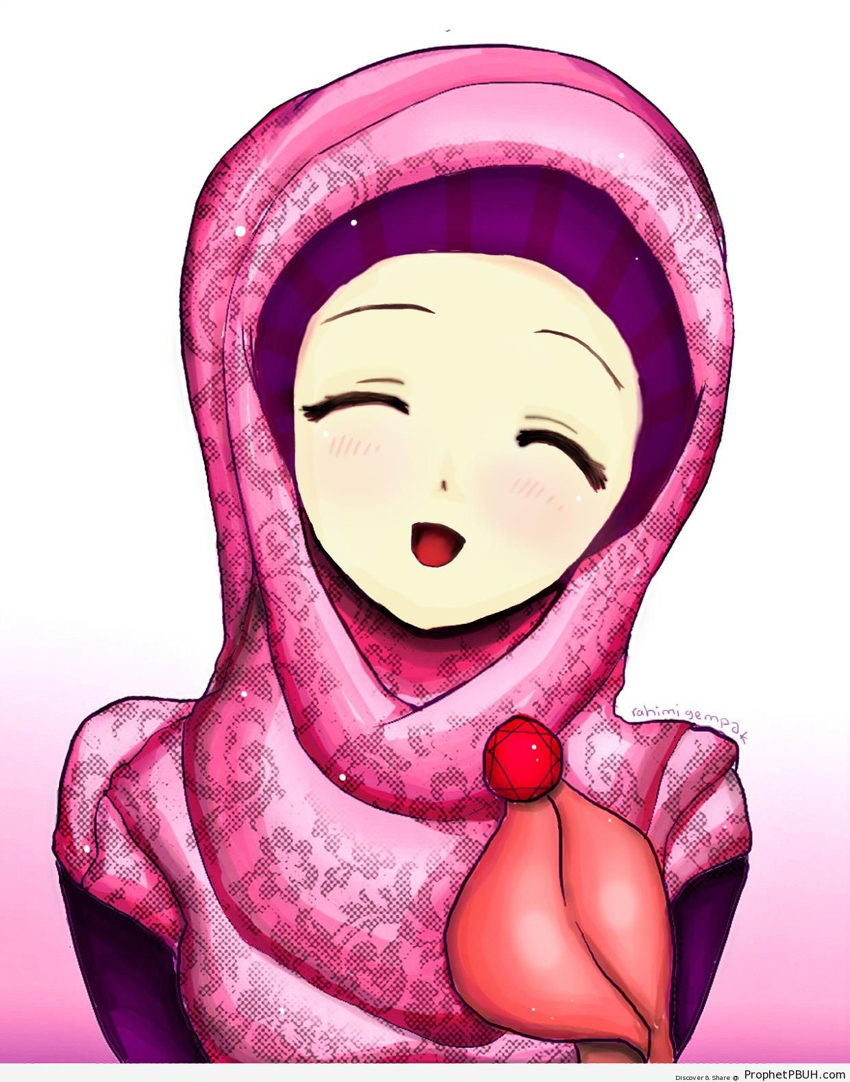 My Hijab Makes Me Smile - Drawings 