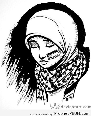 Palestinian Girl Drawing - Drawings