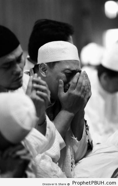 Passionate Supplication - Islamic Black and White Photos