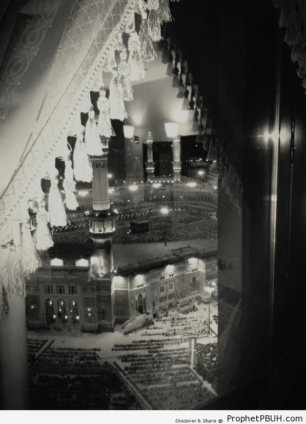 Prayers at Masjid al-Haram from Hotel Window - al-Masjid al-Haram in Makkah, Saudi Arabia