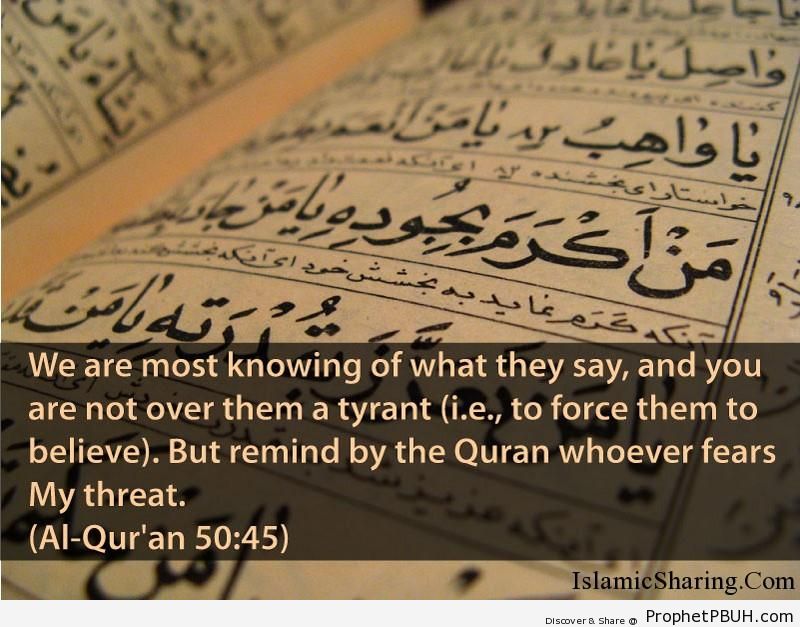 Quran Chapter 50 Verse 45