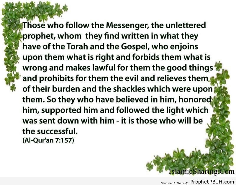 Quran Chapter 7 Verse 157