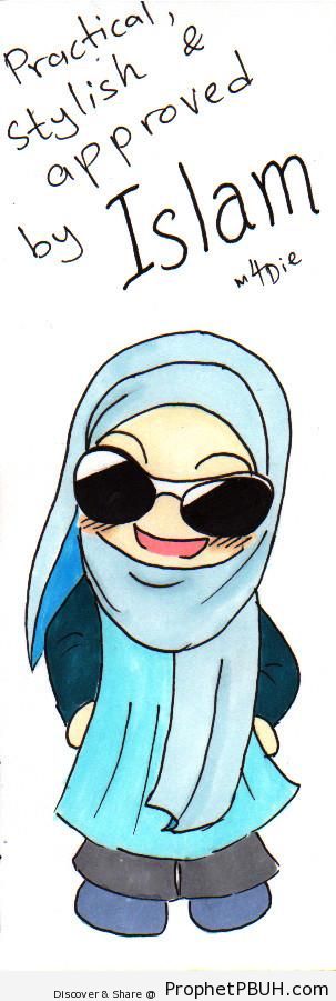 Stylish Muslim Girl - Drawings