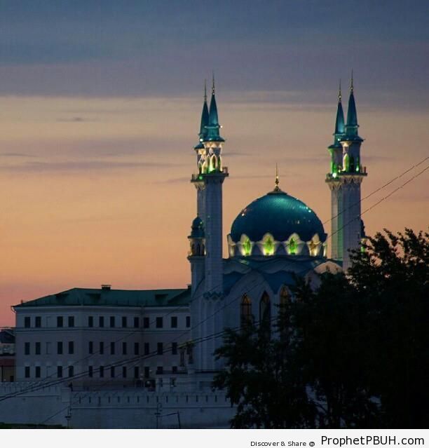 The Qolsharif Mosque at Twilight - Islamic Architecture