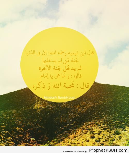 The Worldly Paradise (Ibn Taymiyyah Quote) - Ibn Taymiyyah Quotes